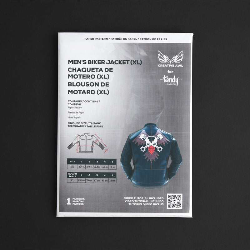 Patrón de papel para chaqueta de motociclista de hombre de Creative Awl