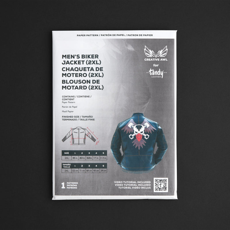 Patrón de papel para chaqueta de motociclista de hombre de Creative Awl