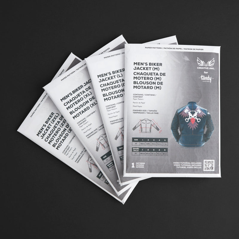 Patrón de papel para chaqueta de motociclista de hombre de Creative Awl