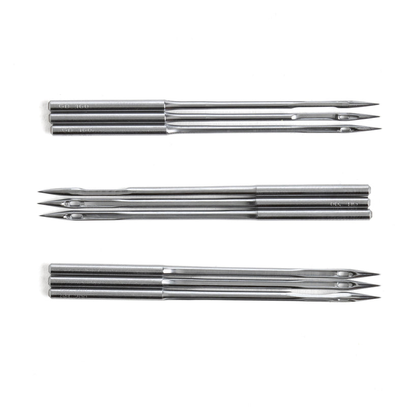 Lot de 3 aiguilles pour machine à pointe ronde
