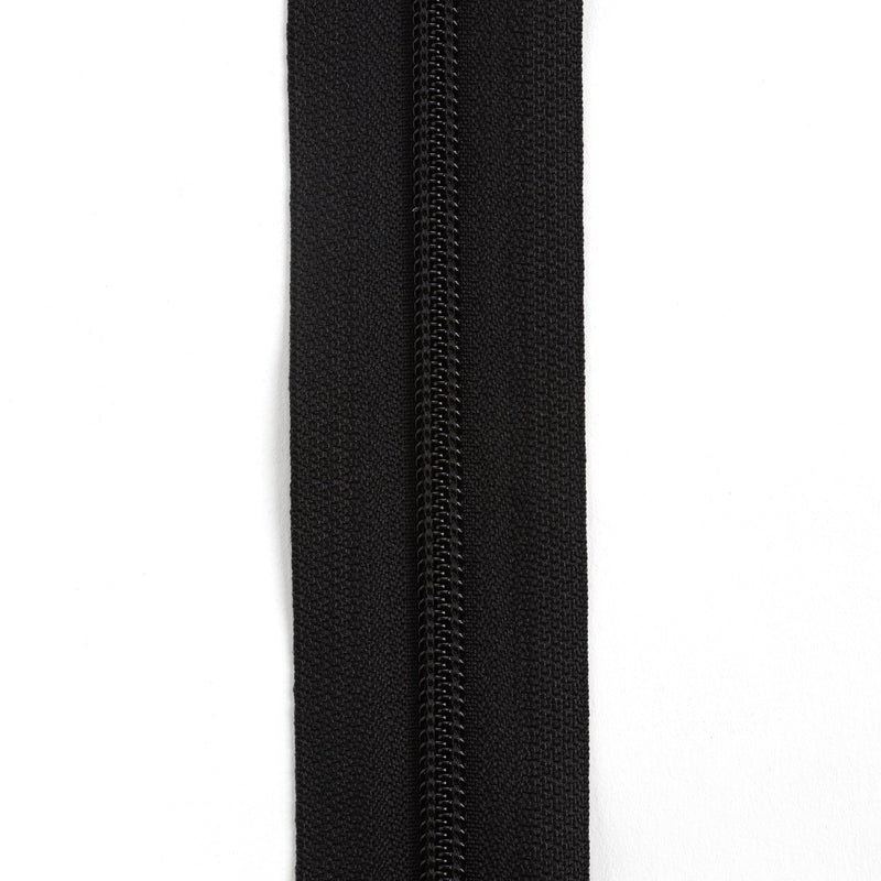 Cinta de nailon para cremallera YKK n.° 5, color negro, 1,8 m (6 pies)