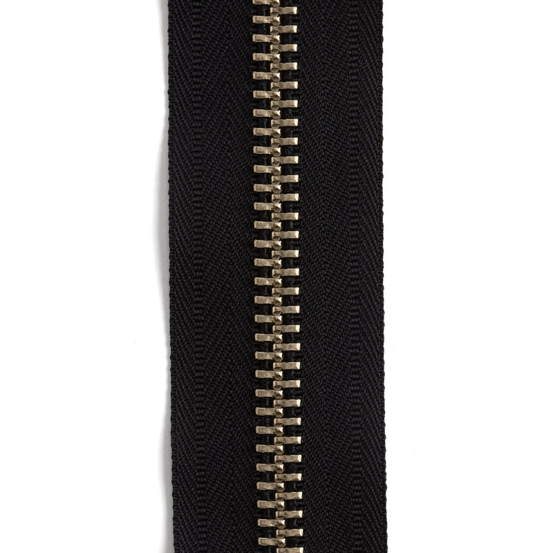 YKK #10 Nickel Plate Zipper Tape by the Yard