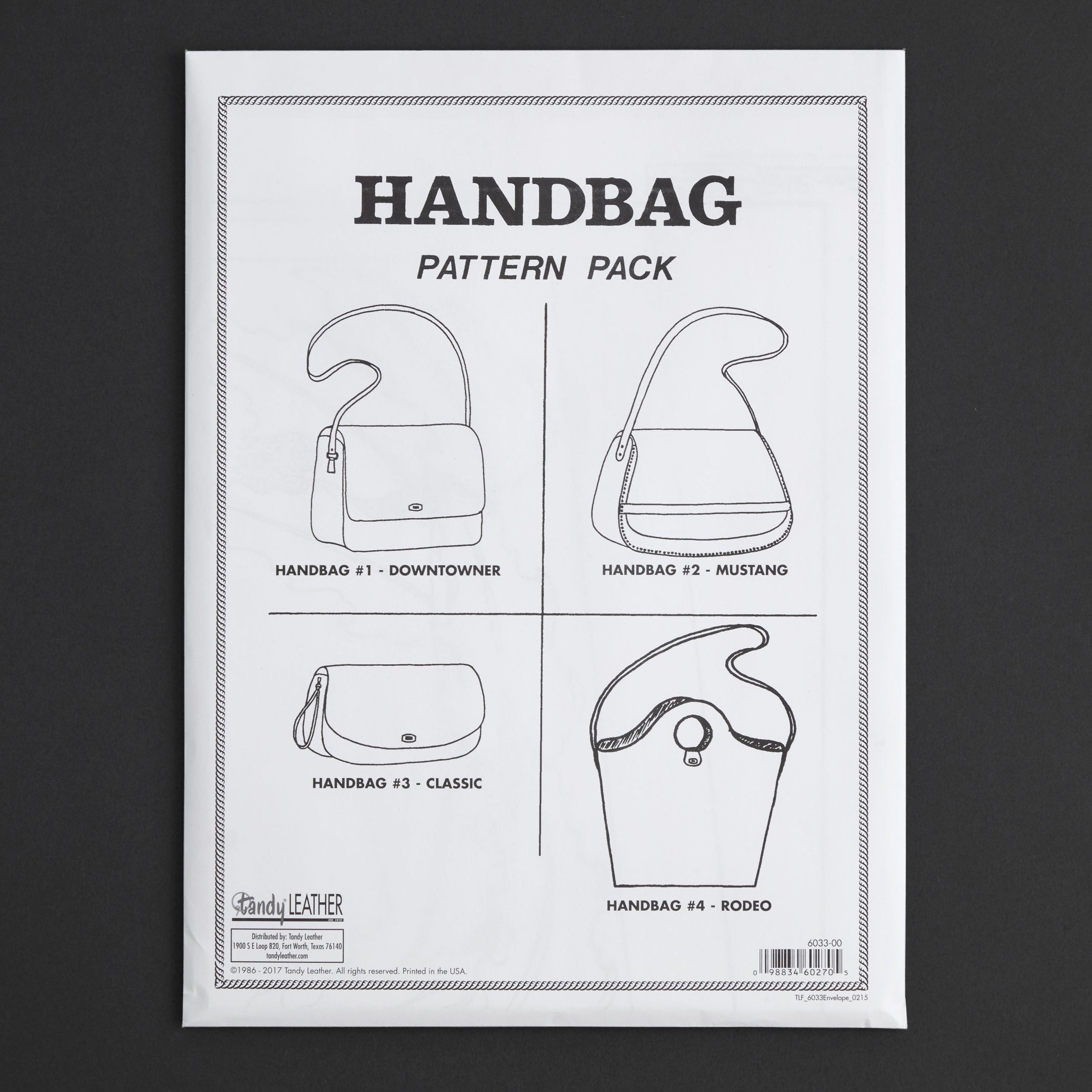Solid Handbag Pattern Handbag Pattern Pack | Tandy Leather — Tandy Leather, Inc.