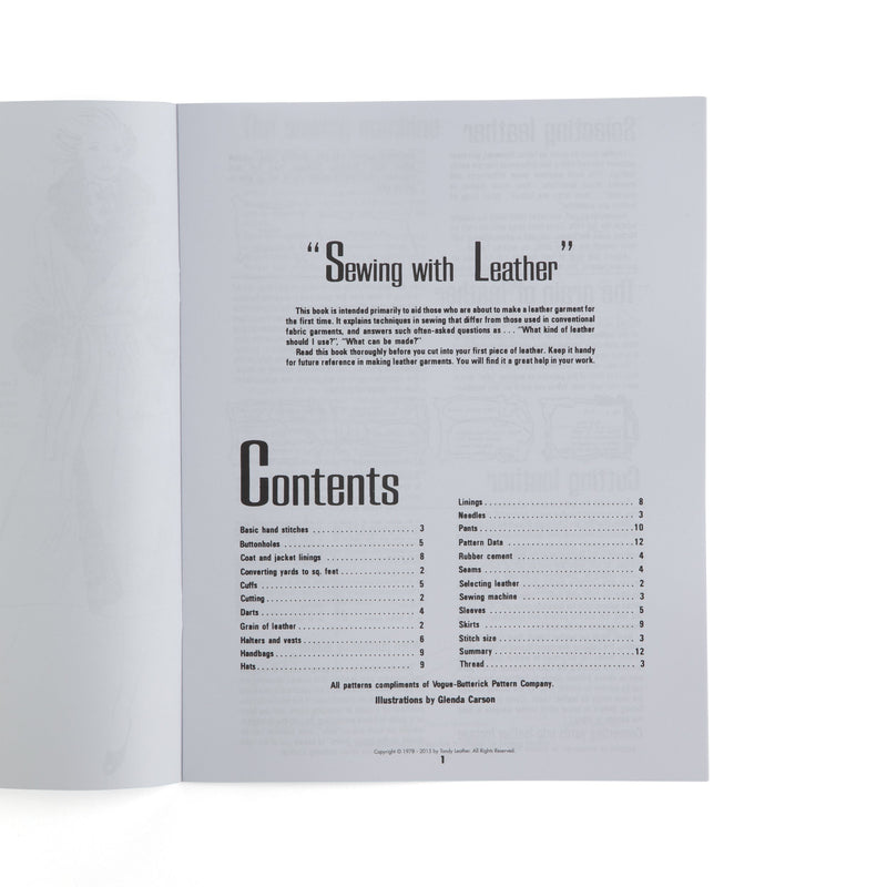 Libro de costura con cuero