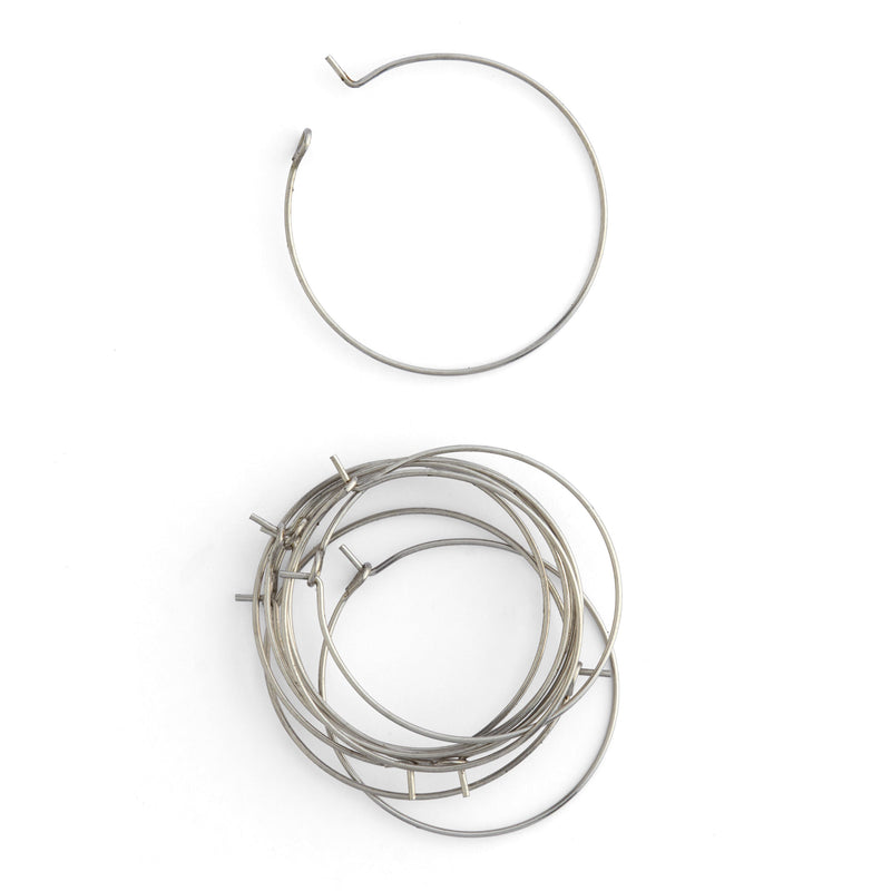 Pendientes de Aro de Acero Inoxidable, Paquete de 10