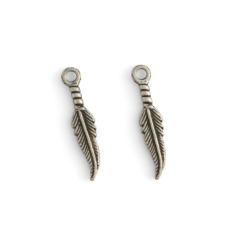 Feather Embellishments Silver Plated 1 Pair