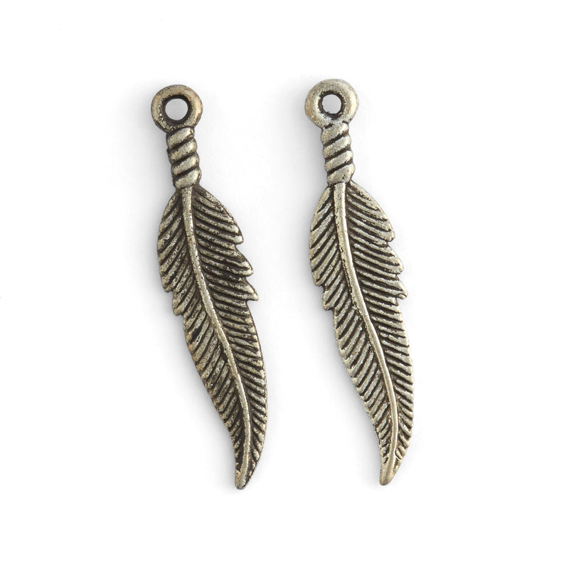 Feather Embellishments Silver Plated 1 Pair