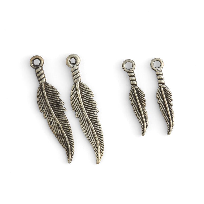 Feather Embellishments Silver Plated 1 Pair