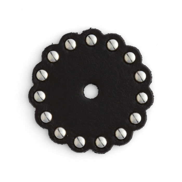 Scalloped Black Leather Conchos Pack of 100