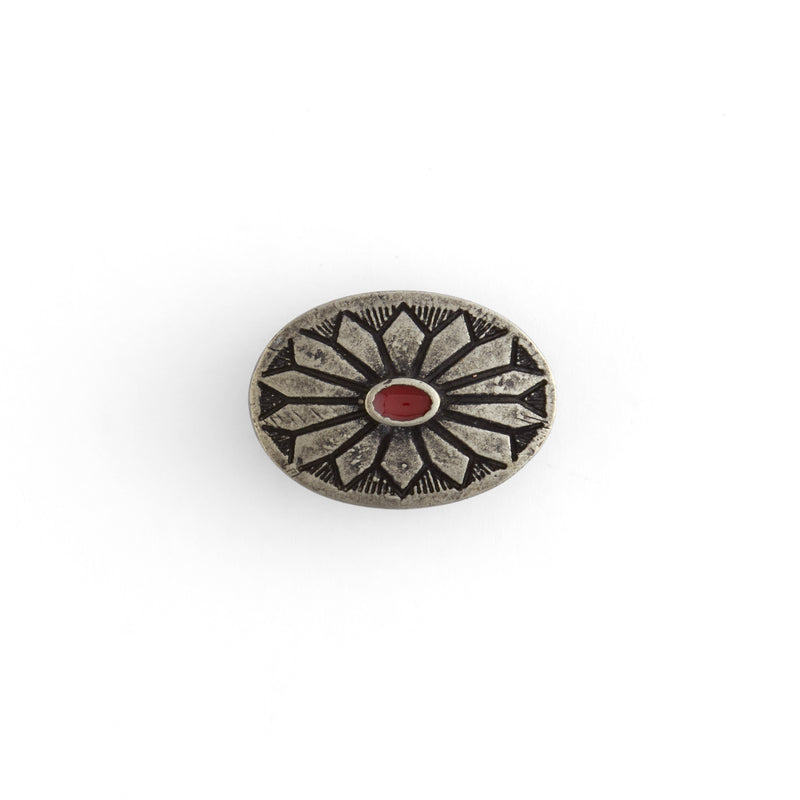 Red Enamel Flower Concho
