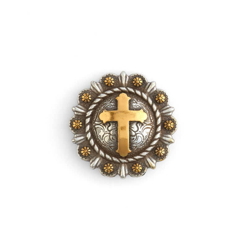 Conchos redondos de bayas en cuerda con motivo central