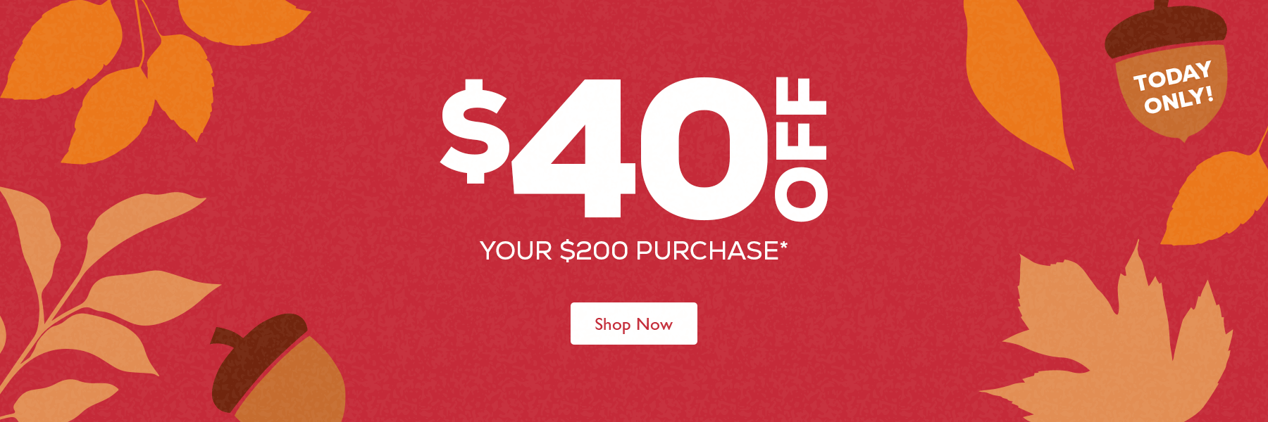 $40-Off $200 TODAY ONLY - SHOP NOW