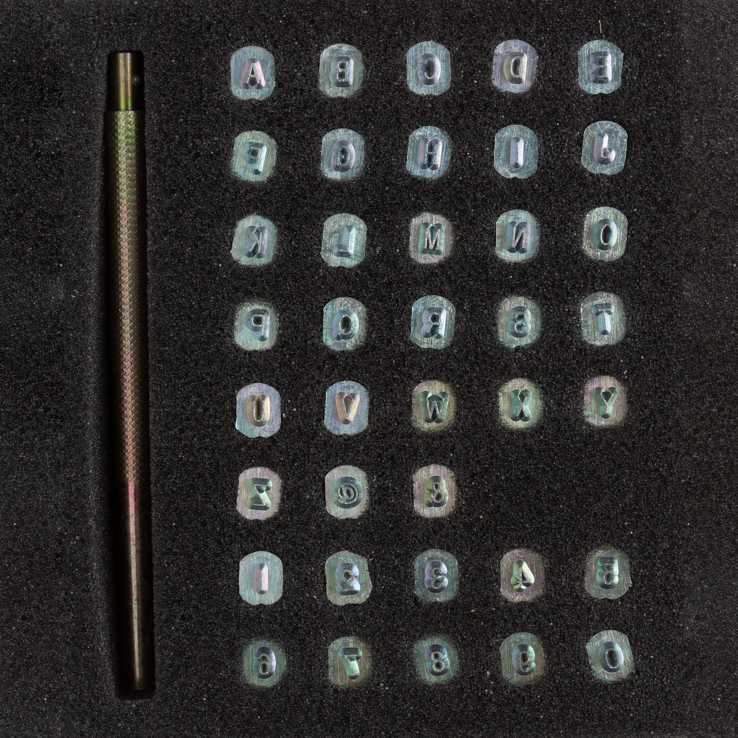 Weaver Leather Alphabet & Number Stamping Set - 1/8 Inch Silver Stamping Tools For Leather Craft