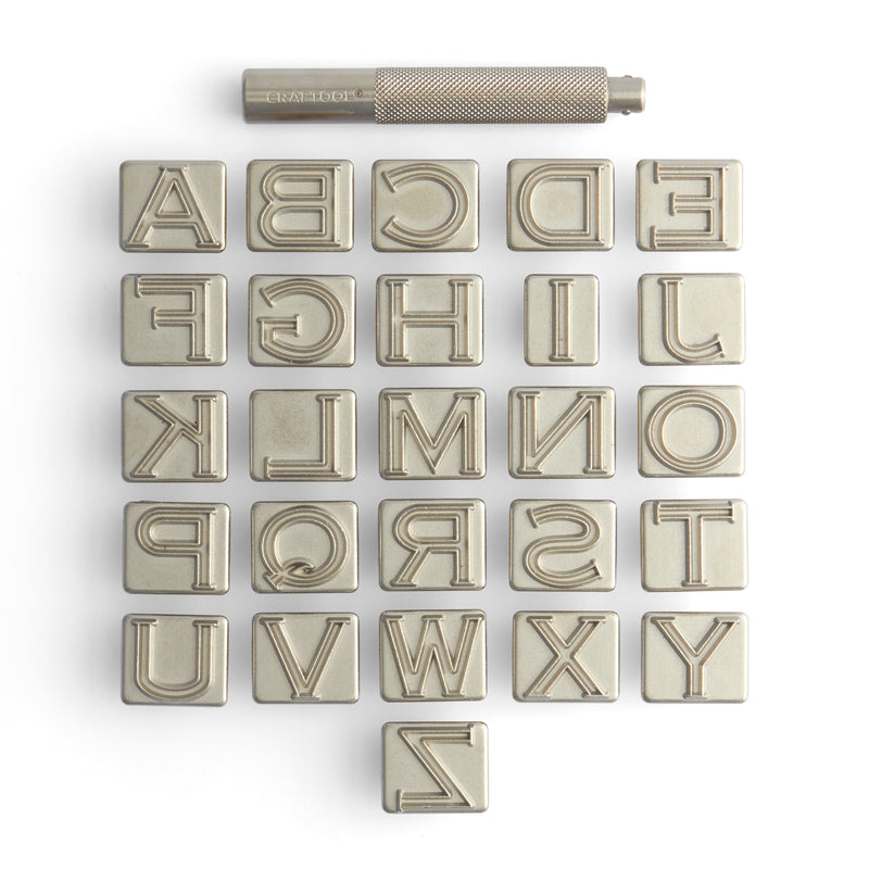 Juego de sellos con letras del alfabeto de cara abierta Craftool®