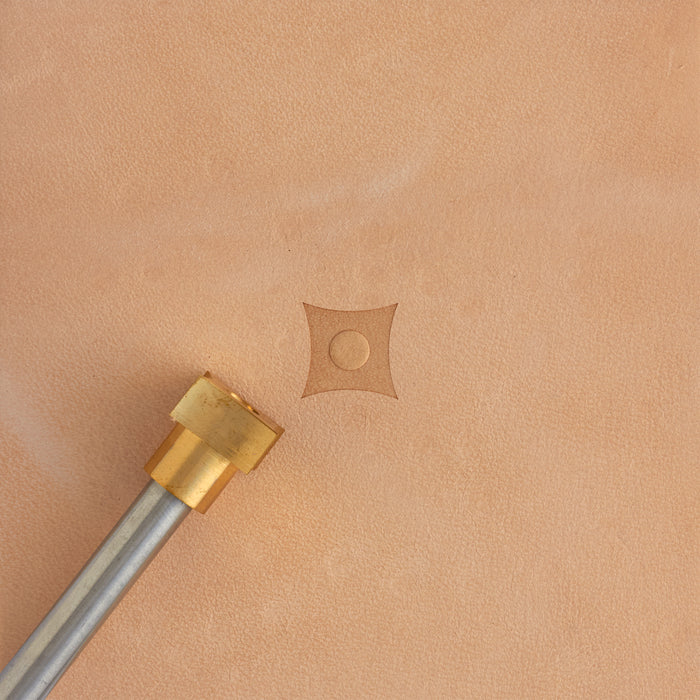 Curved Square With Dot Brass Stamp