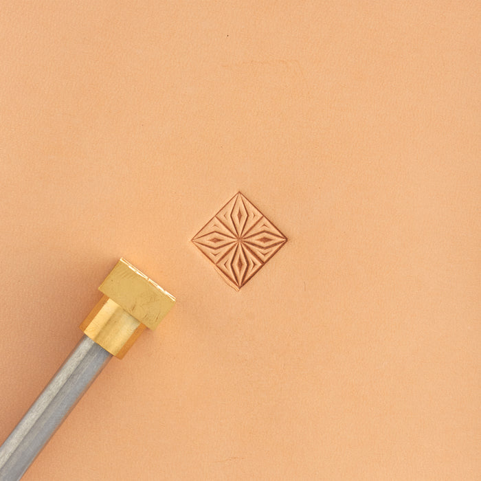 Geometric Flower Box Brass Stamp