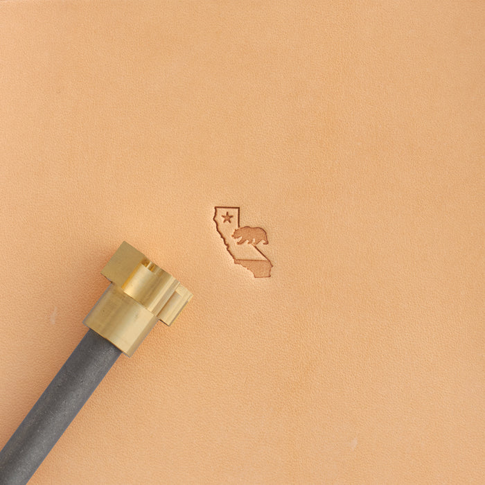 California State with Flag Brass Stamp