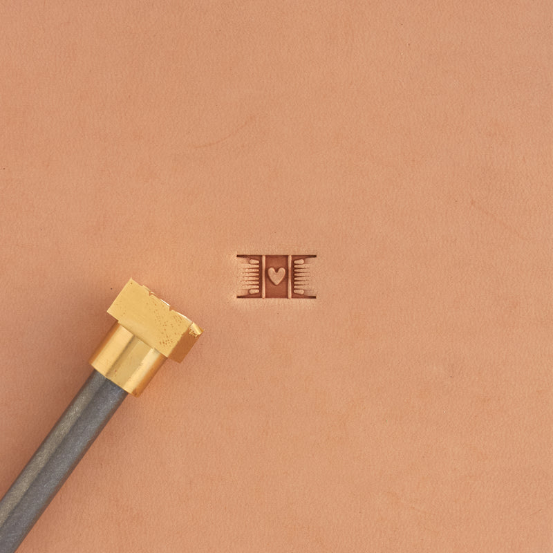 Basketweave Heart Brass Stamp