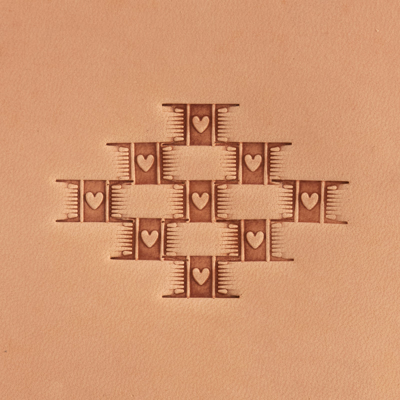 Basketweave Heart Brass Stamp