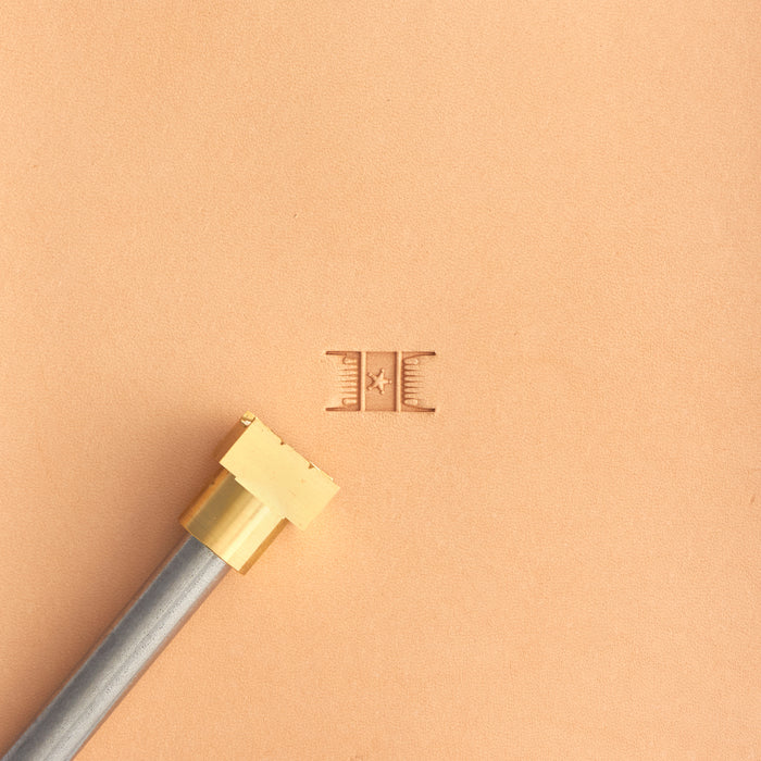 Basketweave Star Brass Stamp