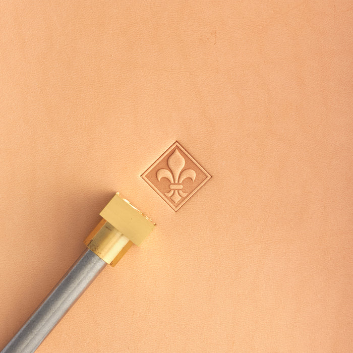 Fleur-di-Lis Square Geometric Brass Stamp