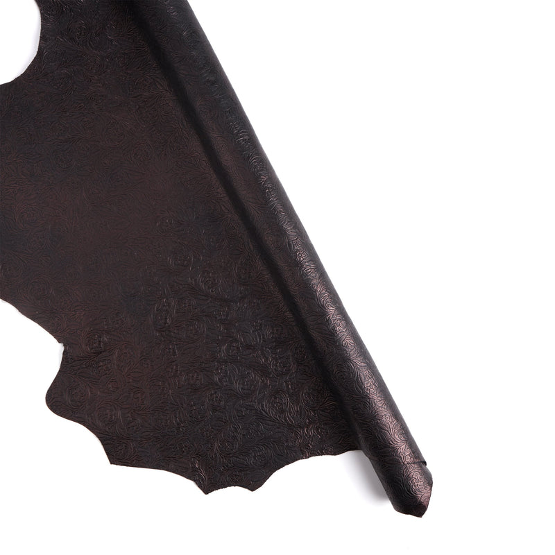 Doblé Hombrera Gofrado Floral Bronce Oscuro - VENTA FINAL
