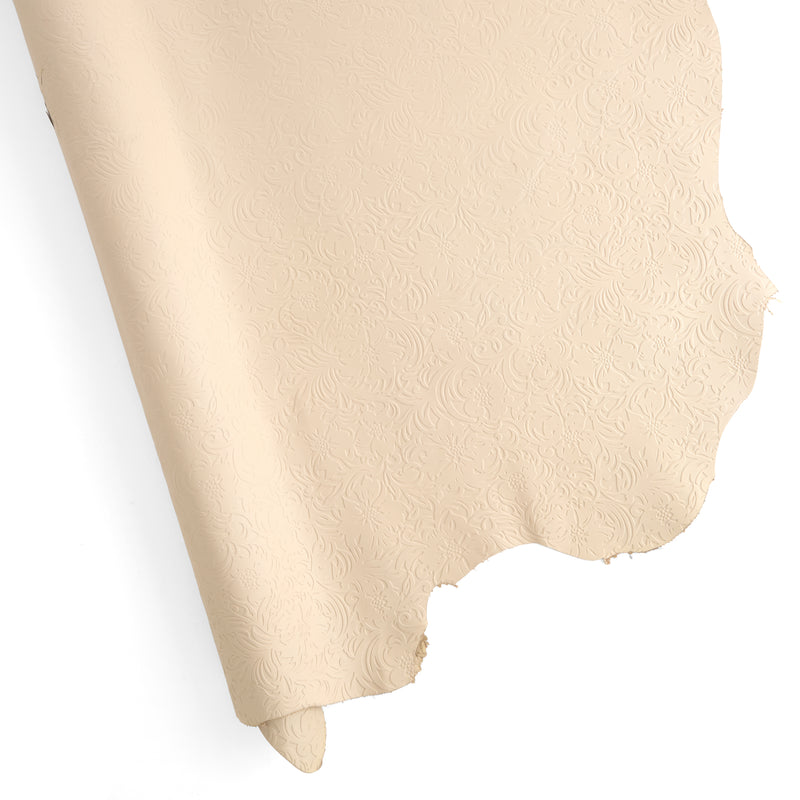 Designer Floral Embossed Side White