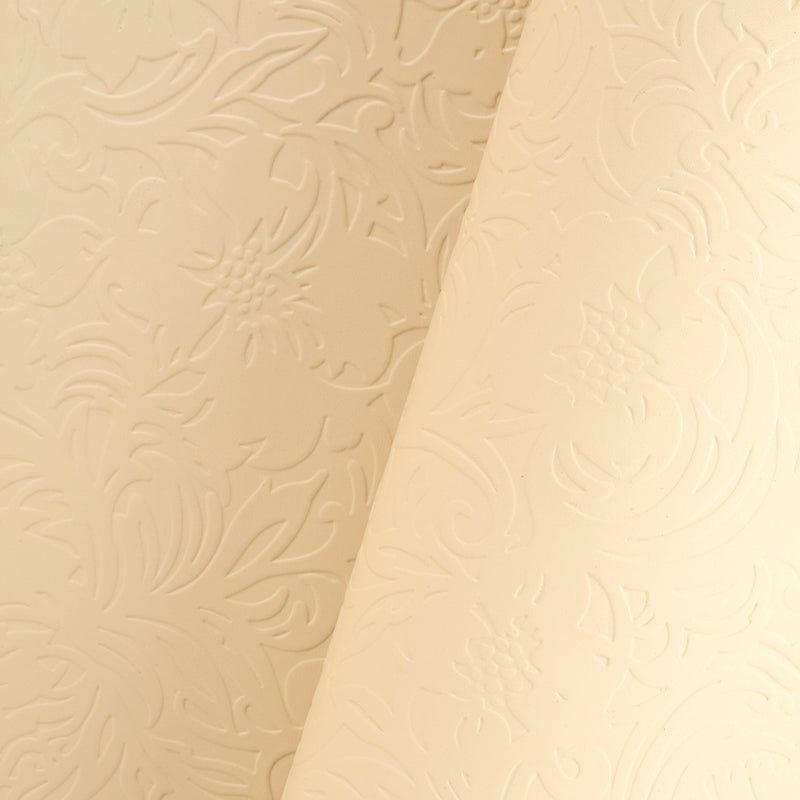 Designer Floral Embossed Side White