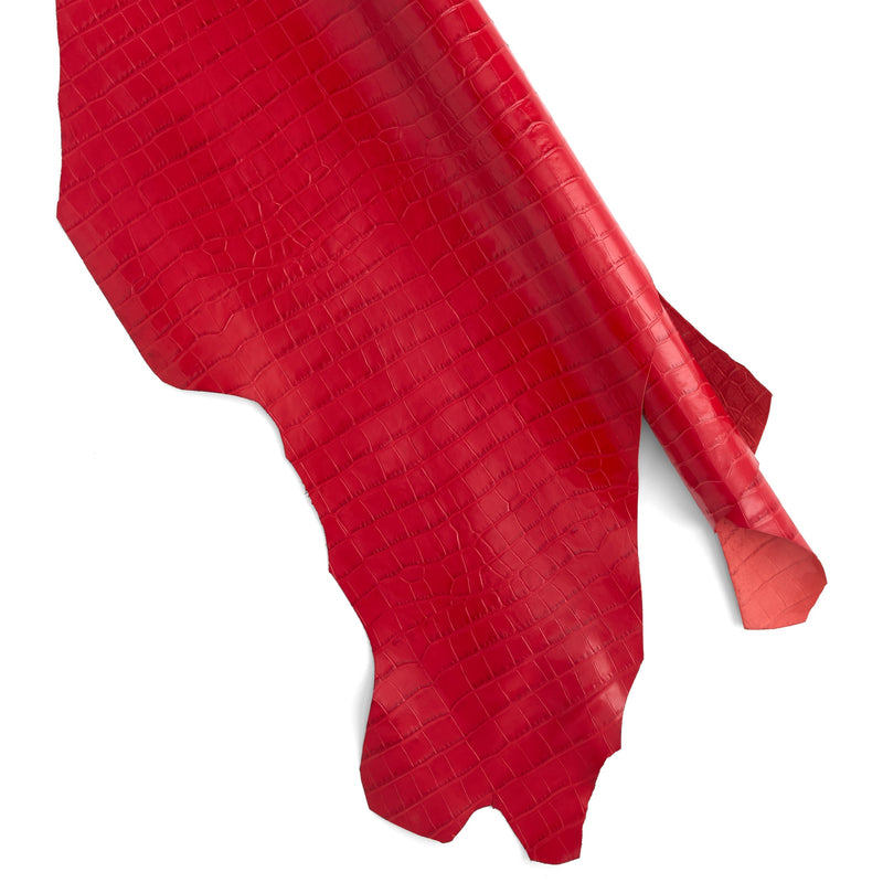 Embossed Gator Print Side Red