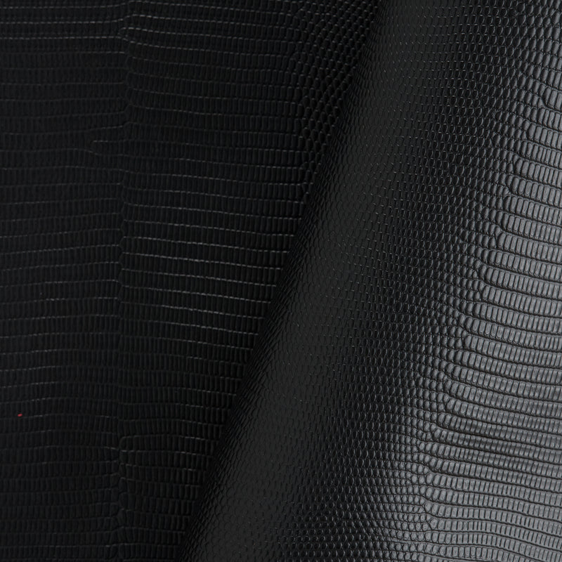 Piel pequeña de cabra lagarto estampada negra