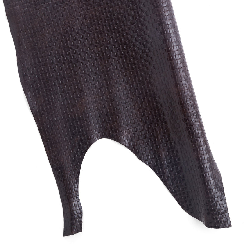 Bolso de hombro sencillo tejido en relieve Veg-Tan marrón