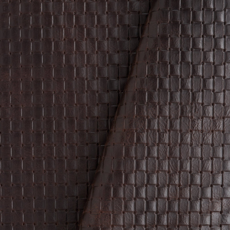 Bolso de hombro sencillo tejido en relieve Veg-Tan marrón