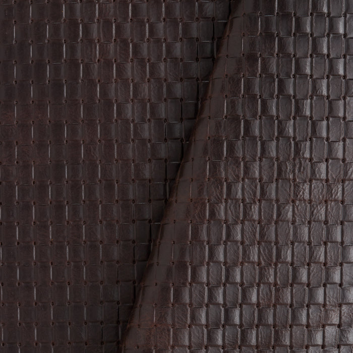 Woven Embossed Veg-Tan Single Shoulder Brown