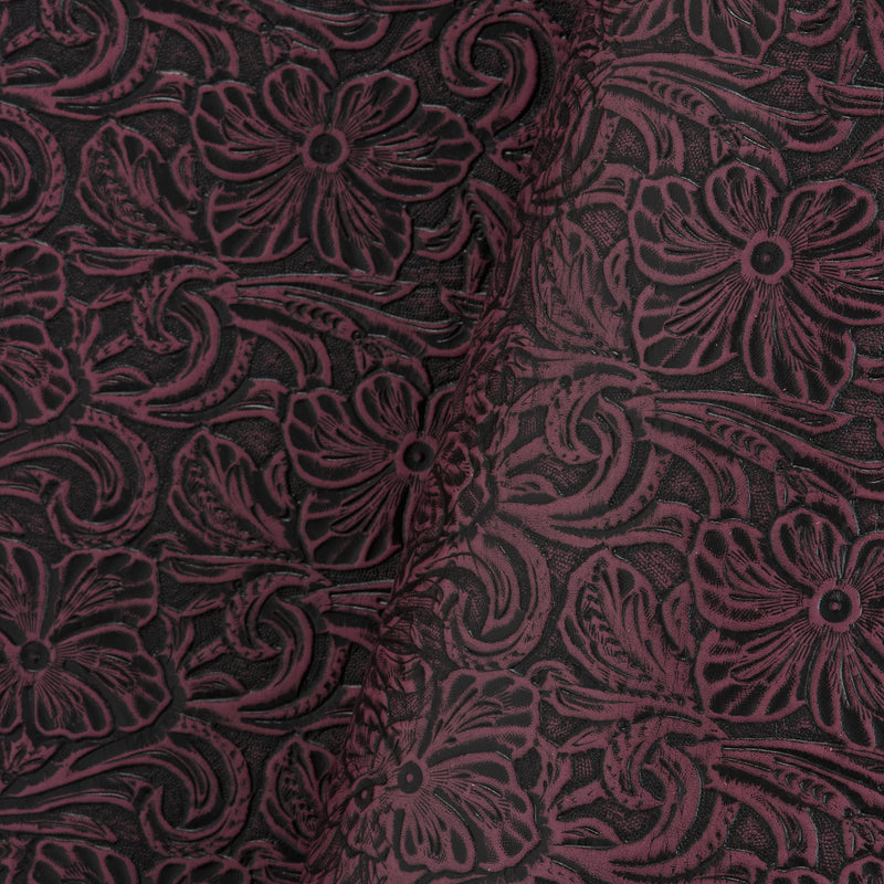 Floral Embossed Single Shoulder Antique Purple