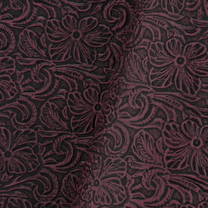 Floral Embossed Single Shoulder Antique Purple