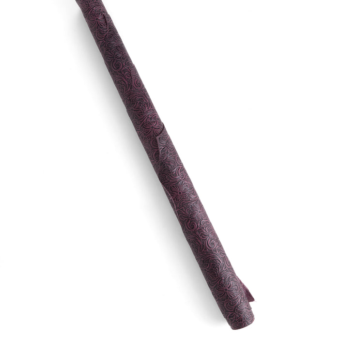 Floral Embossed Single Shoulder Antique Purple
