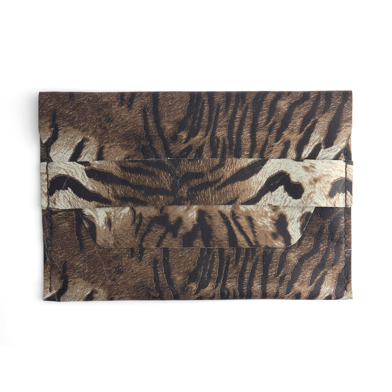 Estampado de Tigre, Un Hombro, Varios Tonos de Marrón