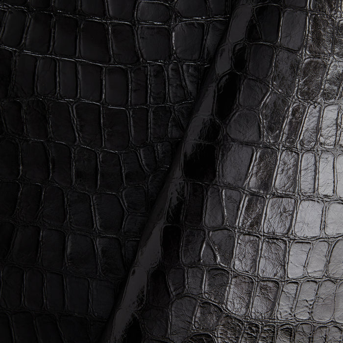 Designer Crocodile Embossed Side Black