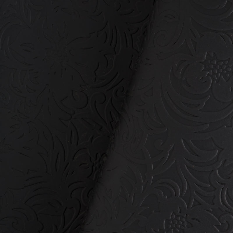 Lateral en relieve floral negro