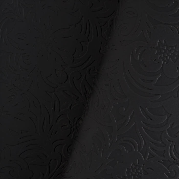 Lateral en relieve floral negro