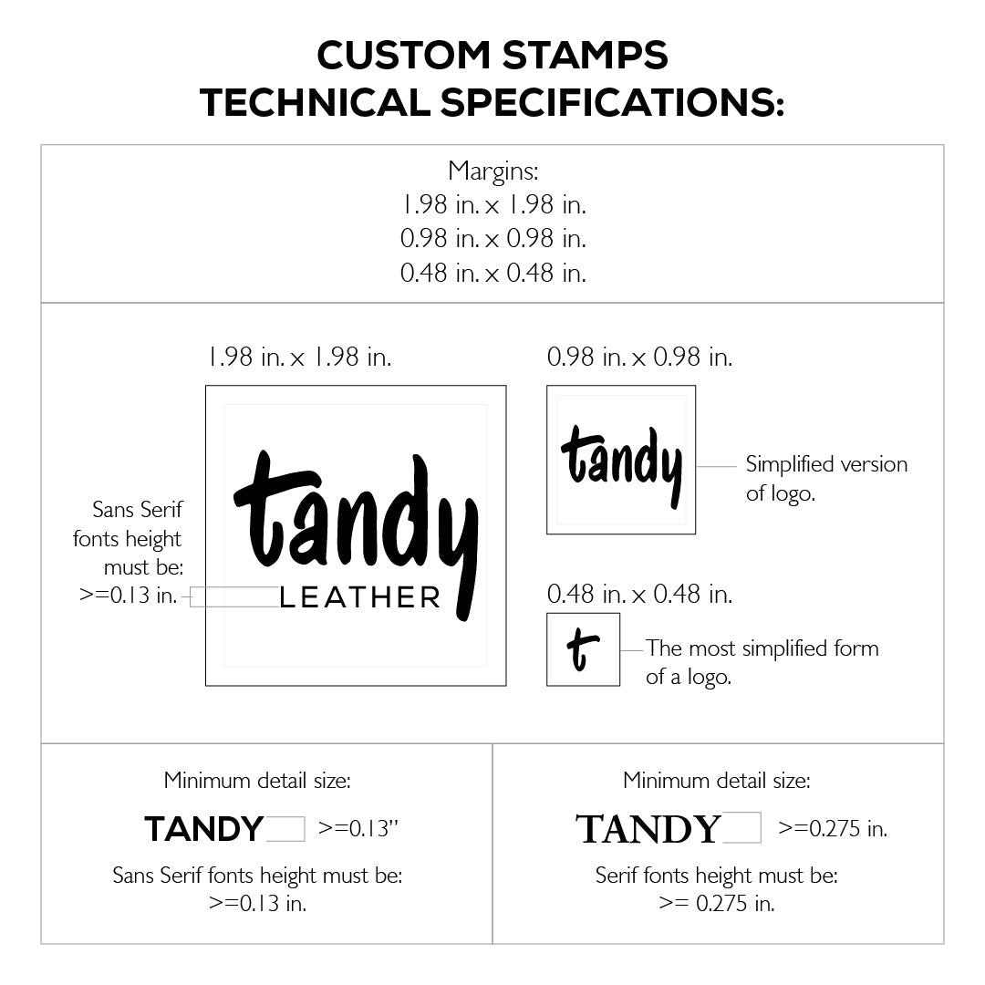 Tech Specs for Custom Stamps