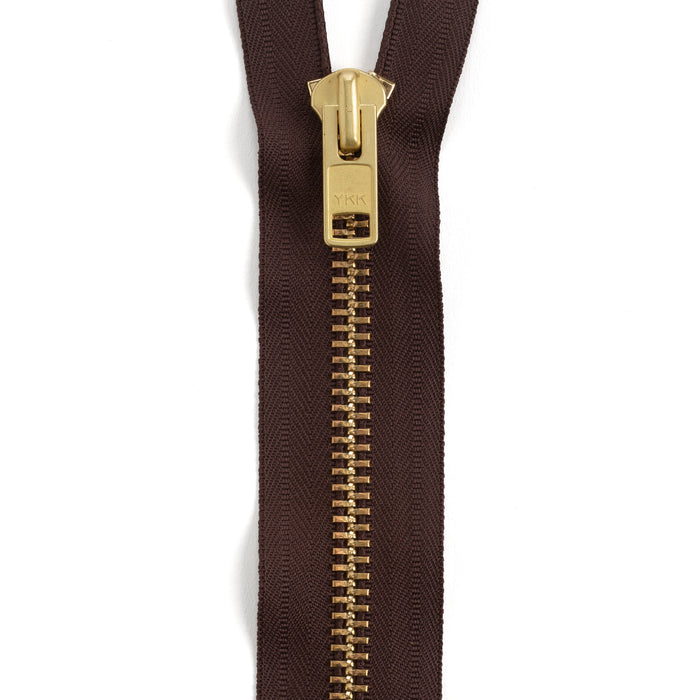 YKK #10 Brass Zipper Tape by The Yard Brown from Tandy Leather