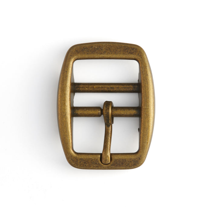 Belt Buckle double-barred 'Antique Brass' 25 mm