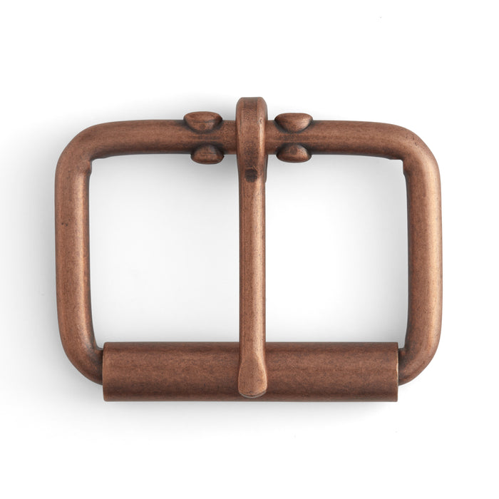Cinturón de trabajo de cuero marrón Hebilla de rodillo de latón