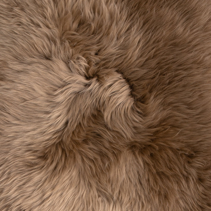 Taupe Sheepskin Rug, Single pelt shearling lambskin