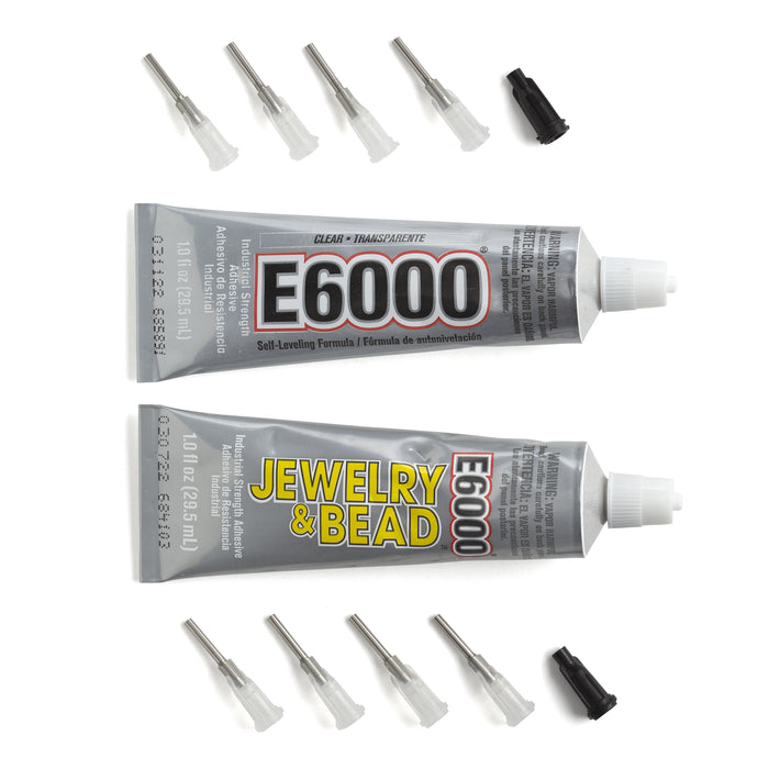 E-6000 JEWELRY & BEAD GLUE CLEAR 4-PRECISION TIPS Permanent Bond Waterproof  Flex