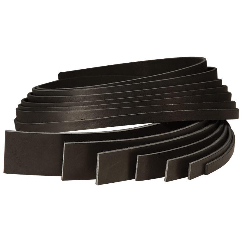 Veg-Tan Black Cowhide Belt Strips