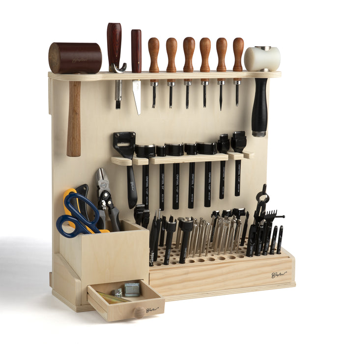 Tandy Leather Craft tool hand press with accesories for Sale in West