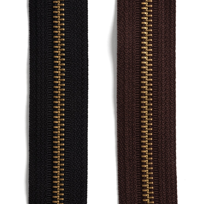 YKK #5 Brass Zipper Tape by The Yard Black from Tandy Leather