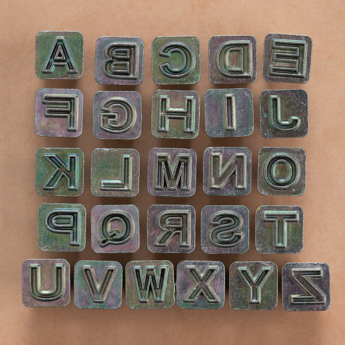 Juego de sellos alfabéticos de cara abierta Craftool® de 1/4" (6 mm)